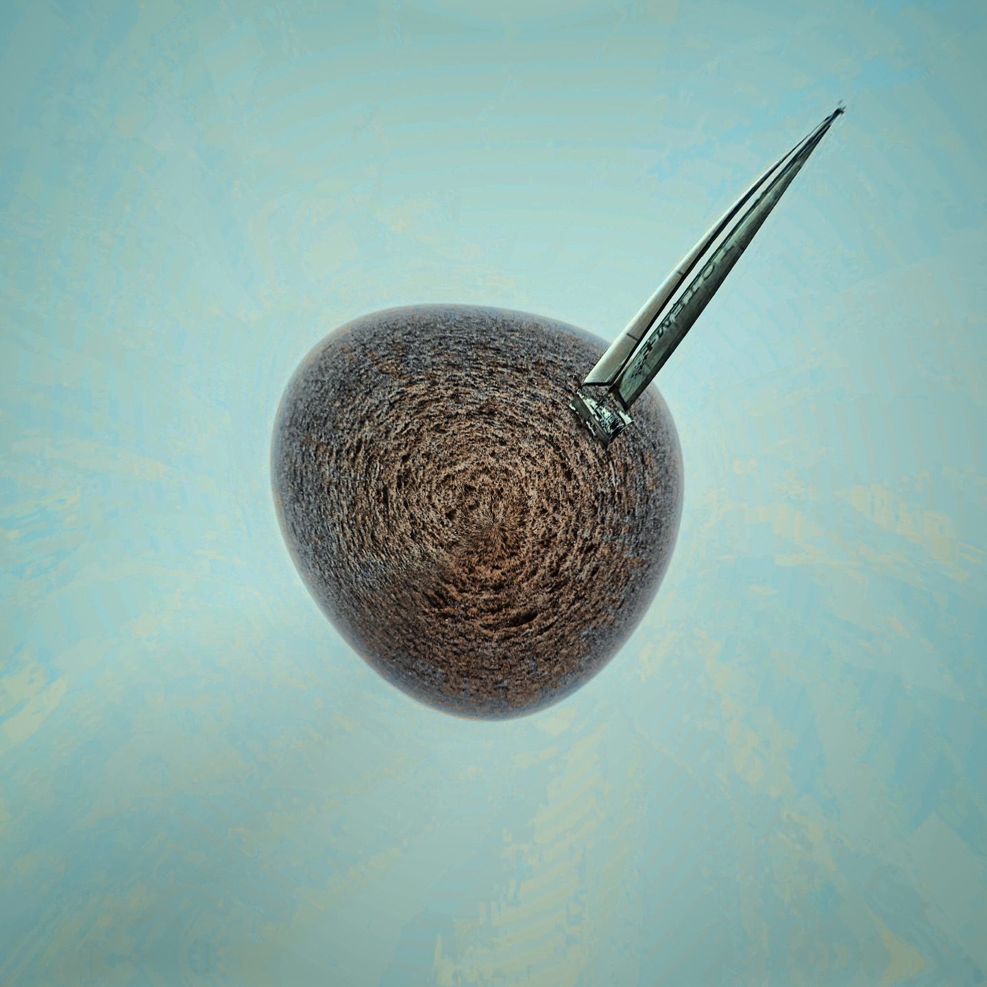 Spherical object with metallic spike