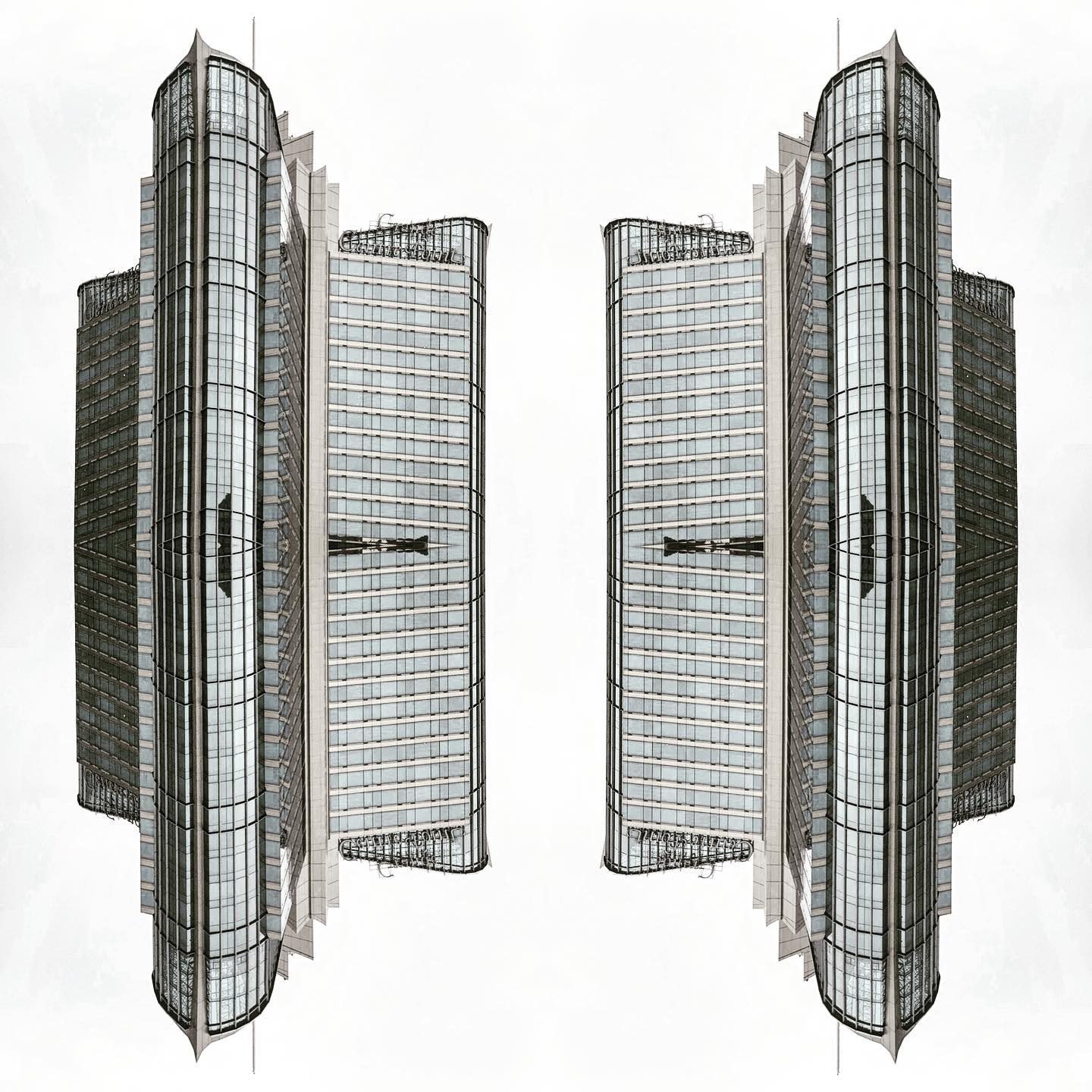 Two symmetrical skyscraper architectural concepts
