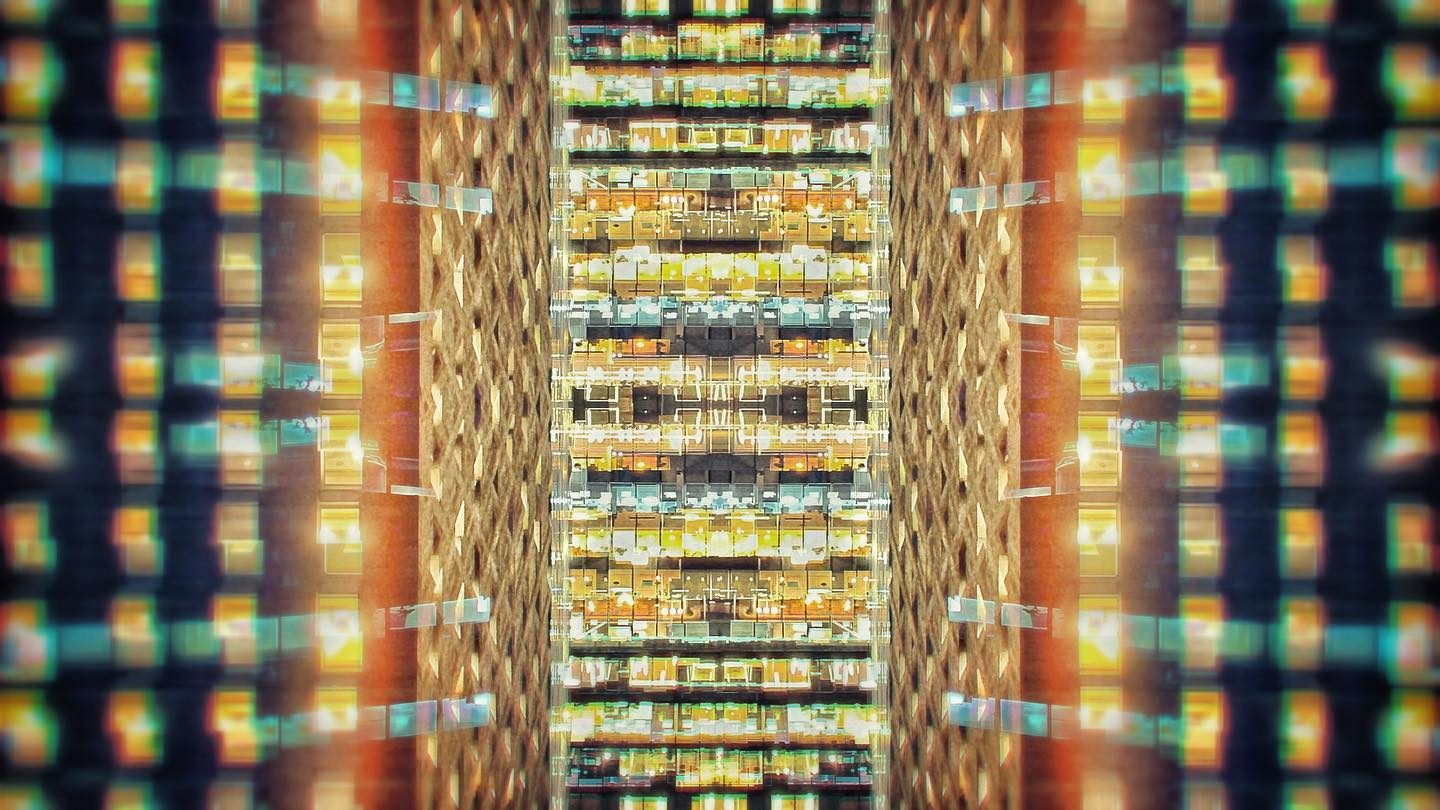 glowing digital grid pattern